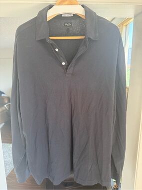 Good Man Brand Luxe Long Sleeve Jersey Polo Black XL